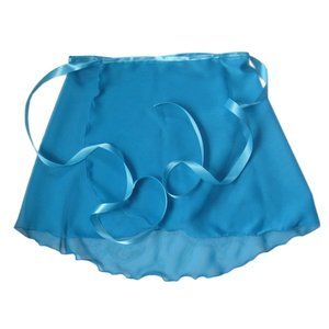 Wrap Ballet Dance Yoga Skirt Iridescent Turquoise Chiffon Small /Medium Hi low